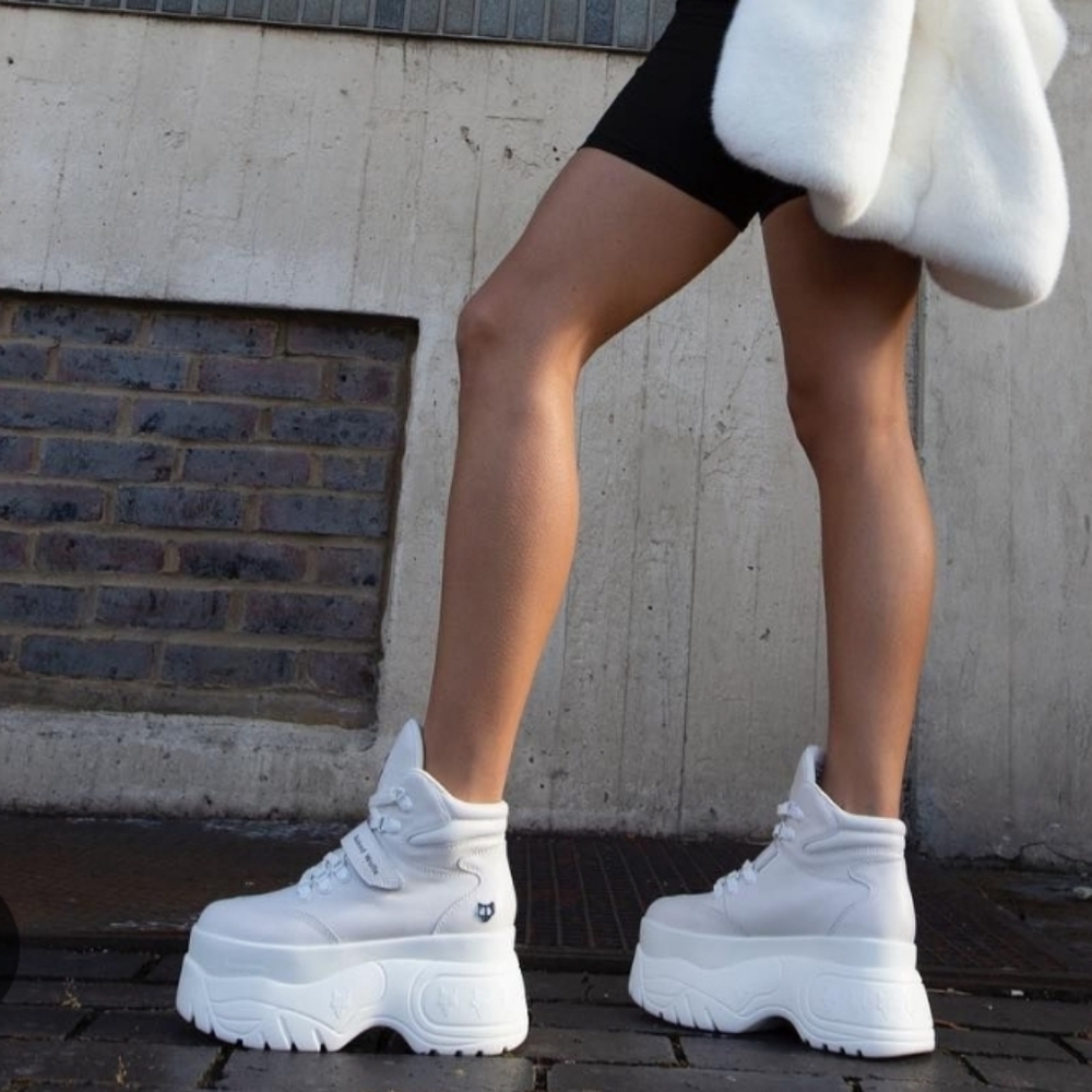 Naked Wolfe Spike Wicked White Platform High-Top Sneakers sz 7 US - Picture 7 of 15